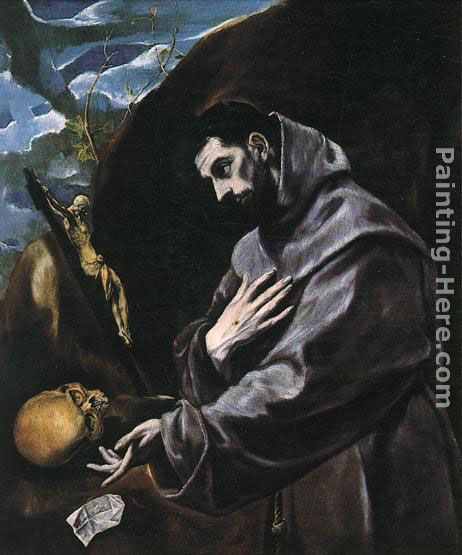 St Francis Praying painting - El Greco St Francis Praying art painting
